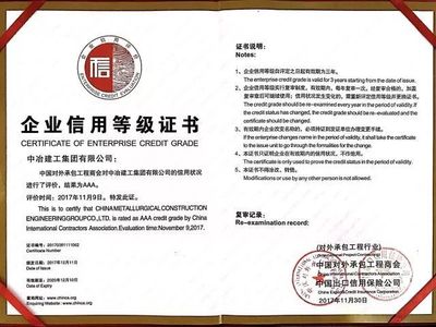 重磅 | 公司喜获对外工程承包企业信用评价AAA级荣誉